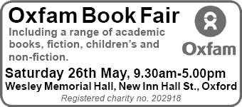 Oxfam Book Fair, Saturday 26th May