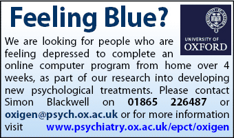 Feeling Depressed? Help develop new psychological treatments by taking part in online research.