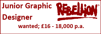 Rebellion Publishing Oxford seeks Junior Graphic Designer to work in publishing, design & layout. 