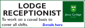 Jesus College require Lodge Receptionist