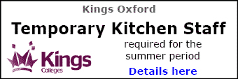 Kings Oxford seek a Temporary Kitchen Staff for the busy Summer period.
