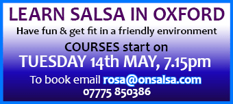 Learn Salsa in Oxford! Have fun and get fit. Courses start Tue 14th May.