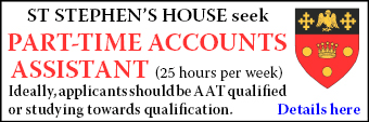 Part-time Accounts Assistant required at St Stephen's House, University of Oxford. Ideally you will be AAT qualified. Part-time Accounts Assistant required at St Stephen's House, University of Oxford. Ideally you will be AAT qualified.