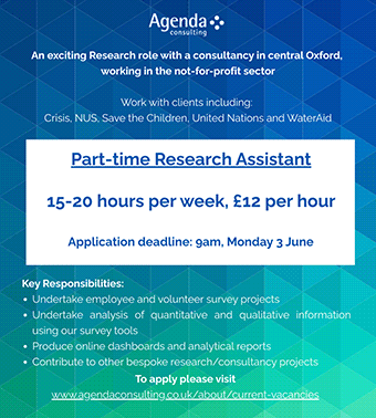 Agenda Consulting seek a part-time Research Assistant