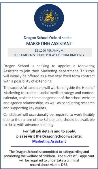 Dragon School seeks a Marketing Assistant