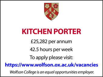 Wolfson College seeks a Kitchen Porter