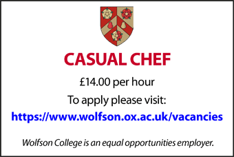 Wolfson College seeks a Casual Chef