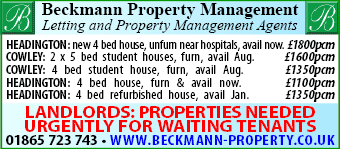Daily Info, Oxford: Houses To Let with Beckmann Property Management