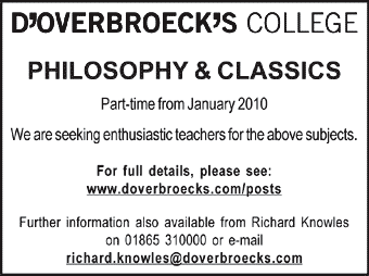 D'Overbroeck's College seek Philosophy and Classics Teachers