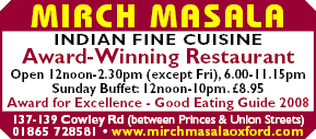 Daily Info, Oxford Food: Mirch Masala Restaurant