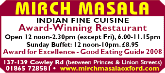 Daily Info, Oxford Food: Mirch Masala Restaurant