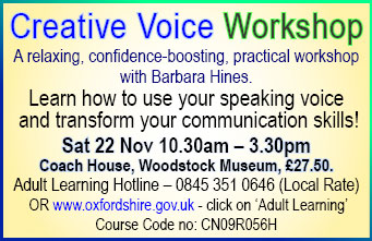 Daily Info, Oxford Events: Creative Voice Workshop, 22nd Nov