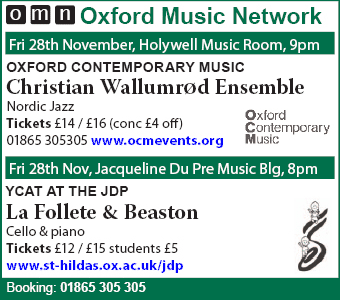 Daily Info, Oxford Events: Concerts in Oxford on Friday 28th November