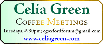 Celia Green - Coffee Meetings, Tuesdays, 4.30pm