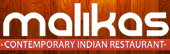 Malikas Indian Restaurant - contemporary cuisine, lunch, dinner, takeaway. Click for more.