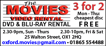 Oxford Movies, 3 for 2 DVD Rental Mon - Thu Oxford Movies, 3 for 2 DVD Rental Mon - Thu