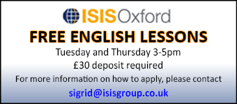 Free English lessons, Tuesday and Thursday 3-5pm at Isis Oxford Free English lessons, Tuesday and Thursday 3-5pm at Isis Oxford