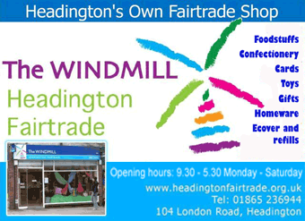 Windmill Fairtrade Shop, 104 London Road, offers fairtrade foodstuffs, cards, confectionery and more.