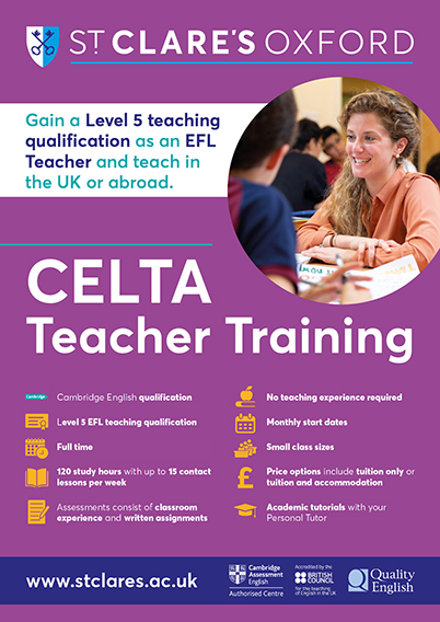 Join St Clare's Team for CELTA Teacher Training