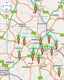 Daily Info's Map of Oxfordshire Farm Shops