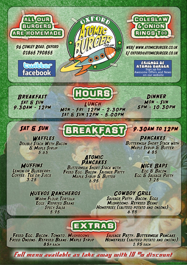 Atomic cheap burger menu
