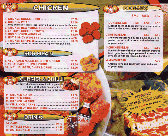 picture of Fatboyz Pizza menu, page 2
