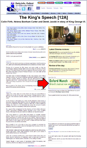Where your ad appears on every Review Page