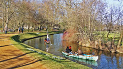 Rowing and punting on the river, Oxford