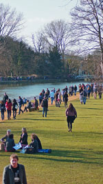 People by the river, Christchurch Meadow, Oxford