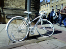Ghost bikes are a spontaneous memorial to lost cyclists; they are old bikes painted white and locked near the crash site. They serve as a message to those who pass by and a reminder of the need for safe cycling... :(