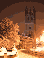 Magdalen College in snow (red) - � 2010 Jamie Huddlestone