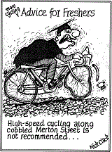 Cycling on cobbles cartoon