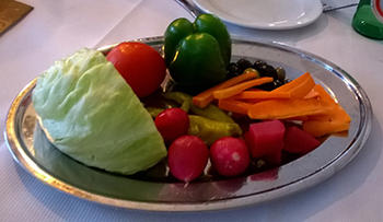 Photo of plate of veg at Al-Shami