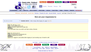 A picture of the page listing your responses to an ad
