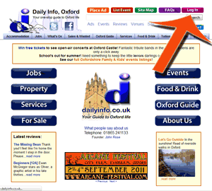 Where to find the log in button - click to enlarge