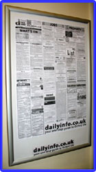 Daily Info sheet display board: silver. Click for big picture!