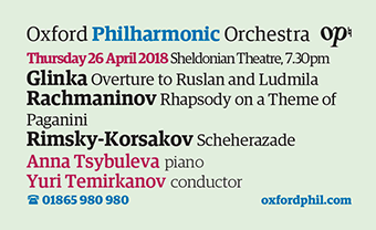 Oxford Philharmonic play Glinka, Rachmaninov and Rimsky-Korsakov, 26th April 2018