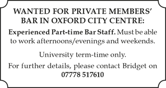 Part time bar jobs west sussex