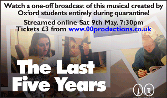 Brand new musical The Last Five Years streams Sat 9th May, 7.30pm