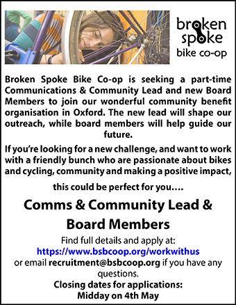 Broken Spoke Bike Co Op seeks Comms & Community Lead & Board Members