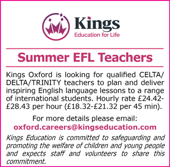 Kings Education seeks Summer EFL Teachers