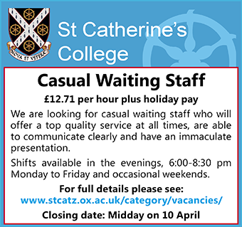 St Catherine&acirc;s College is seeking Casual Waiting Staff