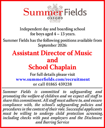 Summer Fields seeks an Assistant Director of Music and School Chaplain