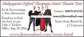 Shakespeare Oxford Thespians Street Theatre Tour - Fri & Sat evenings + Sun afternoons