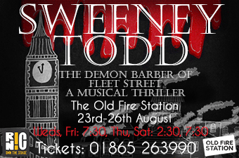 RicNic Theatre presents Sweeney Todd, 23rd - 26th August, The Old Fire Station