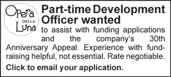 Opera Della Luna seeks Part Time Development Officer