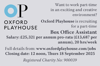 Oxford Playhouse seeks Box Office Assistant