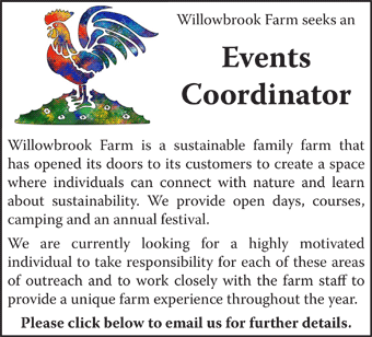 Willowbrook Farm seek Events Coordinator