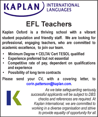 Kaplan International English seek EFL Teachers