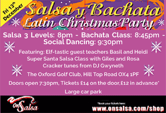 On Salsa Christmas Salsa and Bachata Party Friday 13th December